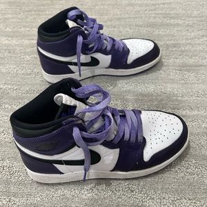 Core purple jordan high tops